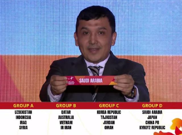 世界杯直播-U20亚洲杯抽签：国青与沙特日本吉尔吉斯斯坦同组